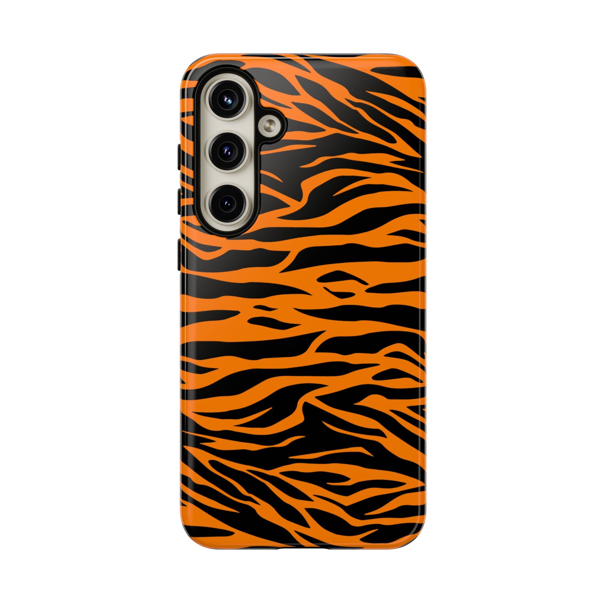 Orange Cute Wild Tiger Print Pattern Tough Phone Case., Phone Case, JSCHAFFA.com