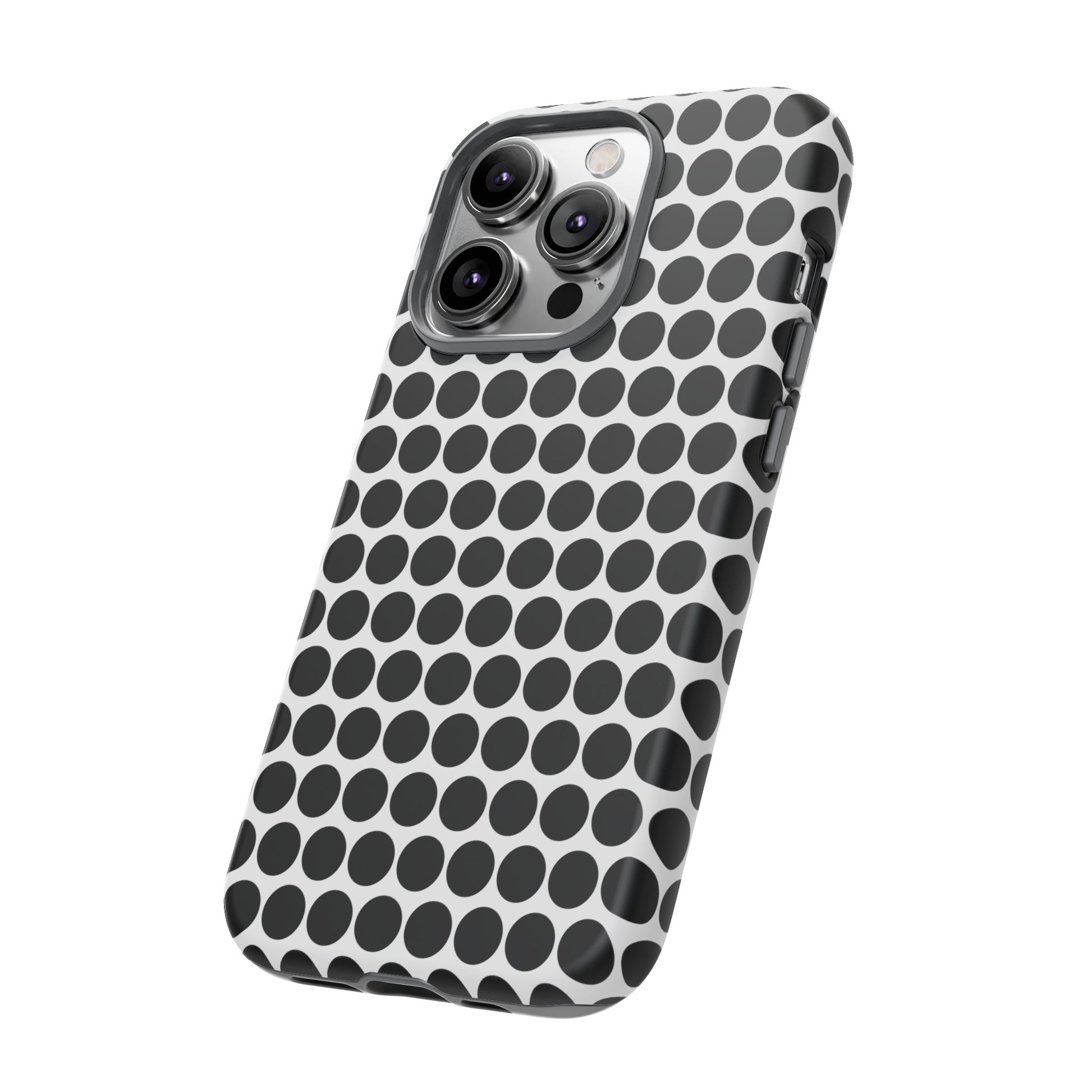 Cute Black White Polkadot Tough Case for iPhone, Samsung, Google, Phone Case, JSCHAFFA.com