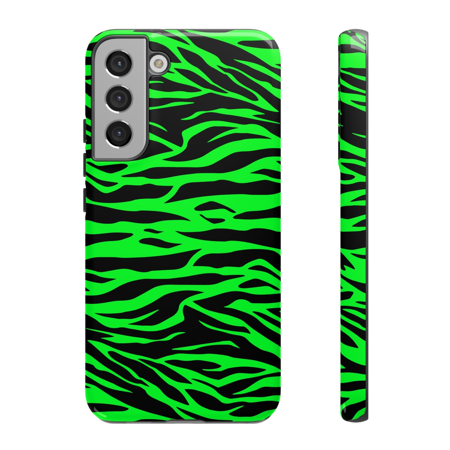 Green Cute Wild Tiger Print Pattern Tough Phone Case, Phone Case, JSCHAFFA.com