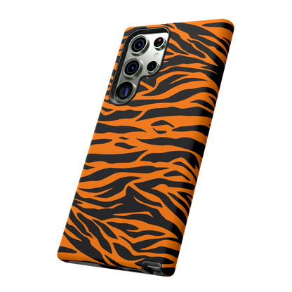 Orange Cute Wild Tiger Print Pattern Tough Phone Case., Phone Case, JSCHAFFA.com