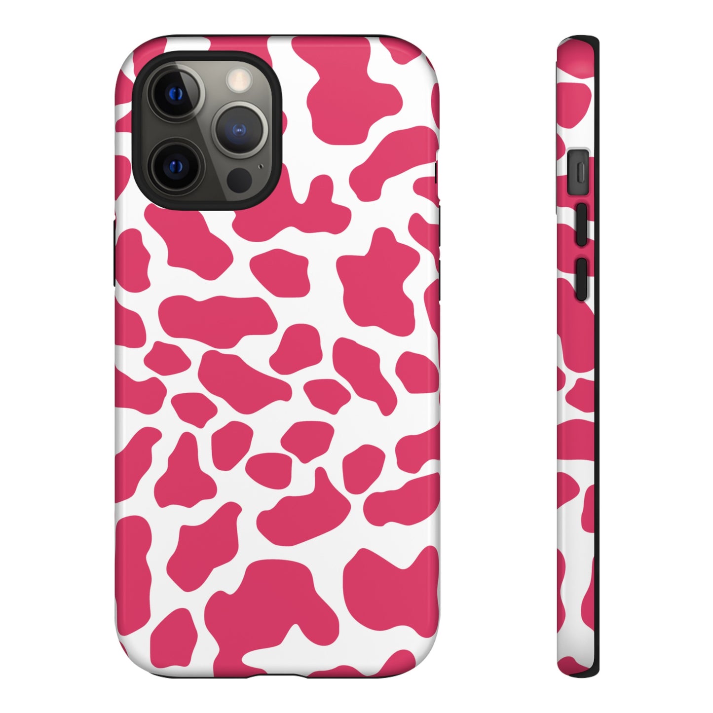 Pink Cow Print Cellphone Case iPhone Samsung Google, Phone Case, JSCHAFFA.com