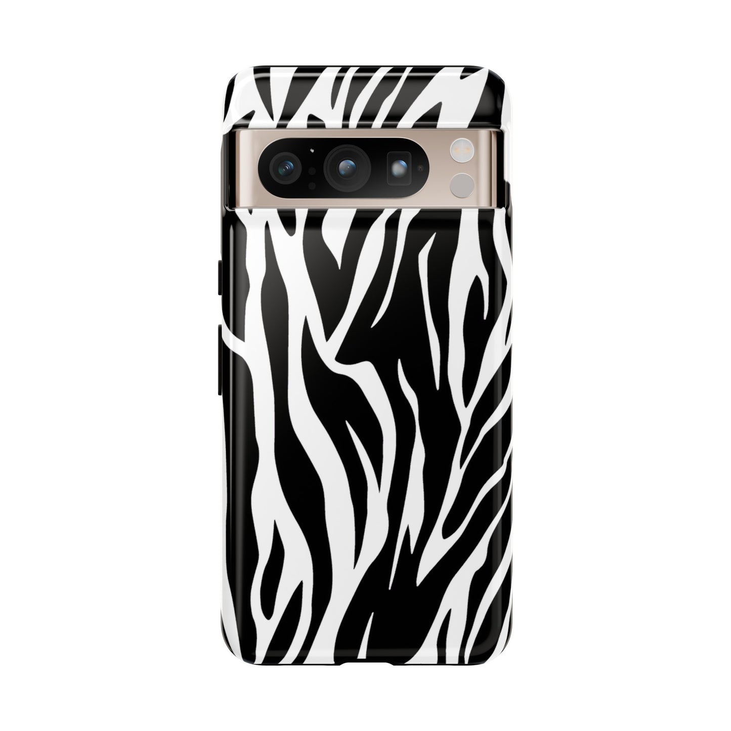 Black White Tiger Print Tough Case Cover for iPhone Samsung and Google phones., Phone Case, JSCHAFFA.com