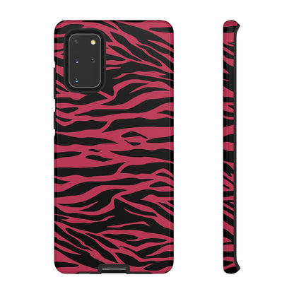 Viva Magenta Cute Wild Tiger Print Pattern Tough Phone Case, Phone Case, JSCHAFFA.com