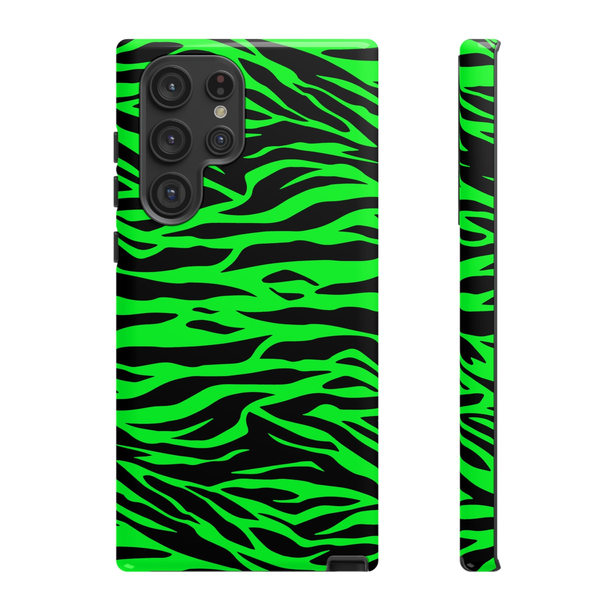 Green Cute Wild Tiger Print Pattern Tough Phone Case, Phone Case, JSCHAFFA.com