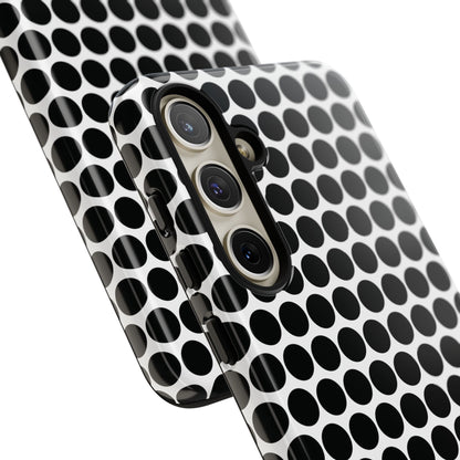 Cute Black White Polkadot Tough Case for iPhone, Samsung, Google