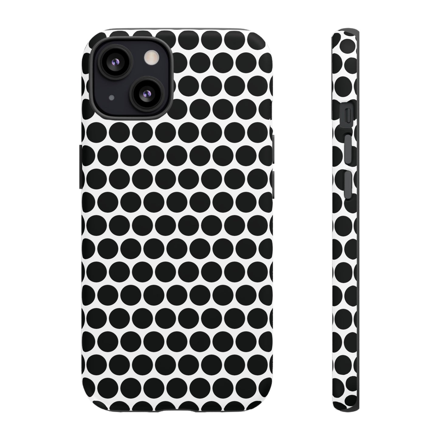 Cute Black White Polkadot Tough Case for iPhone, Samsung, Google, Phone Case, JSCHAFFA.com