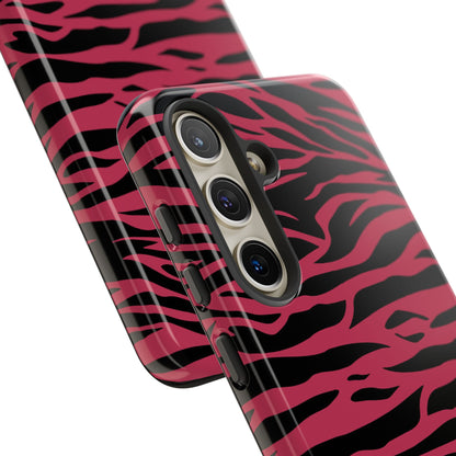 Viva Magenta Cute Wild Tiger Print Pattern Tough Phone Case