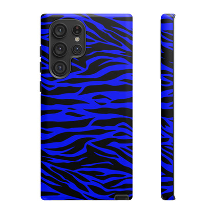 Blue Wild Tiger Print Pattern Tough Phone Case To protect your Phone