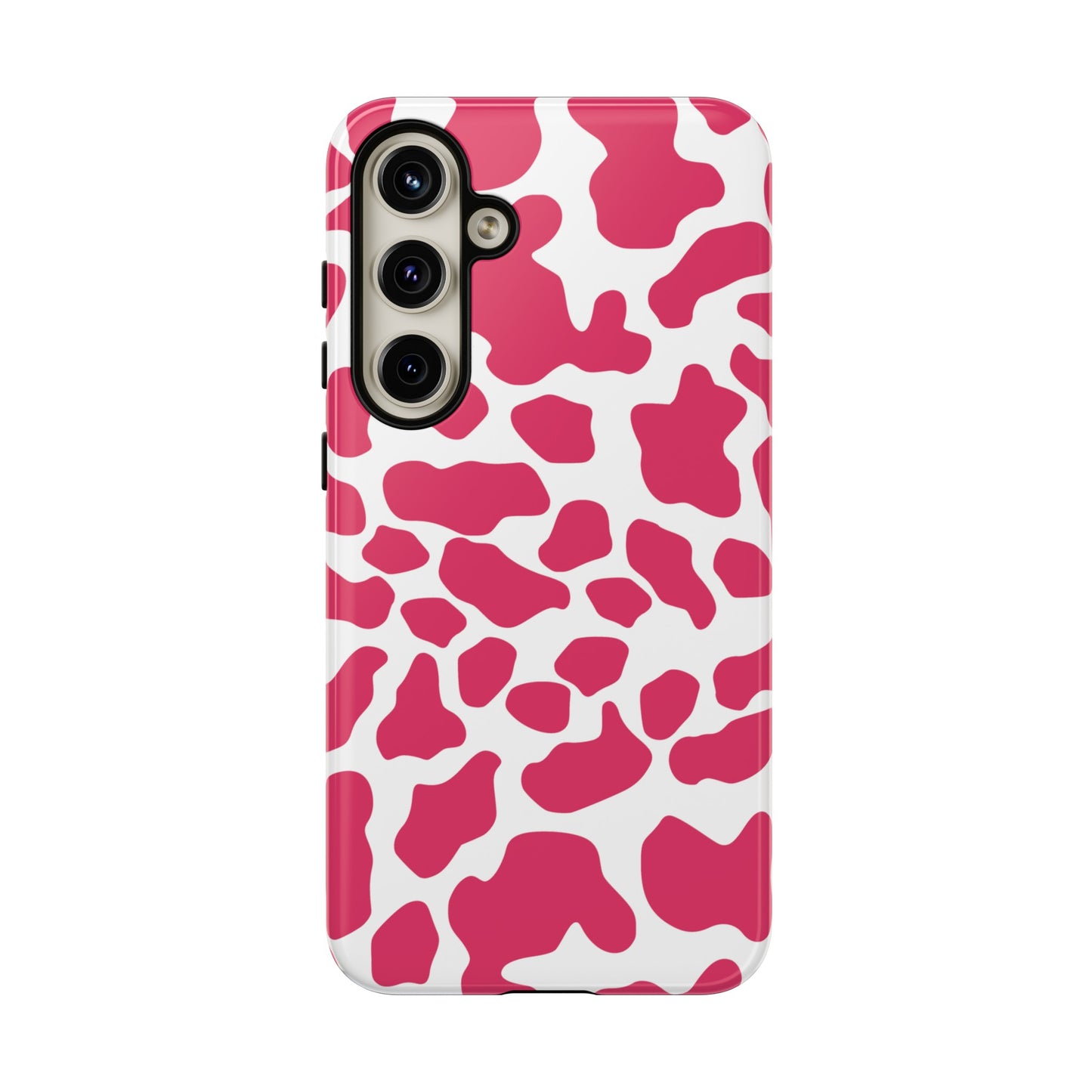 Pink Cow Print Cellphone Case iPhone Samsung Google, Phone Case, JSCHAFFA.com