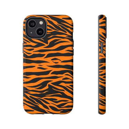 Orange Cute Wild Tiger Print Pattern Tough Phone Case., Phone Case, JSCHAFFA.com