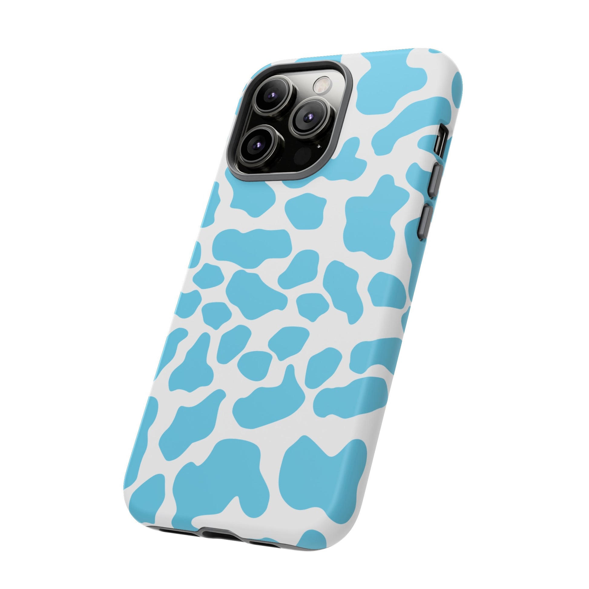 Blue Cow print phone case iPhone Samsung Google, Phone Case, JSCHAFFA.com