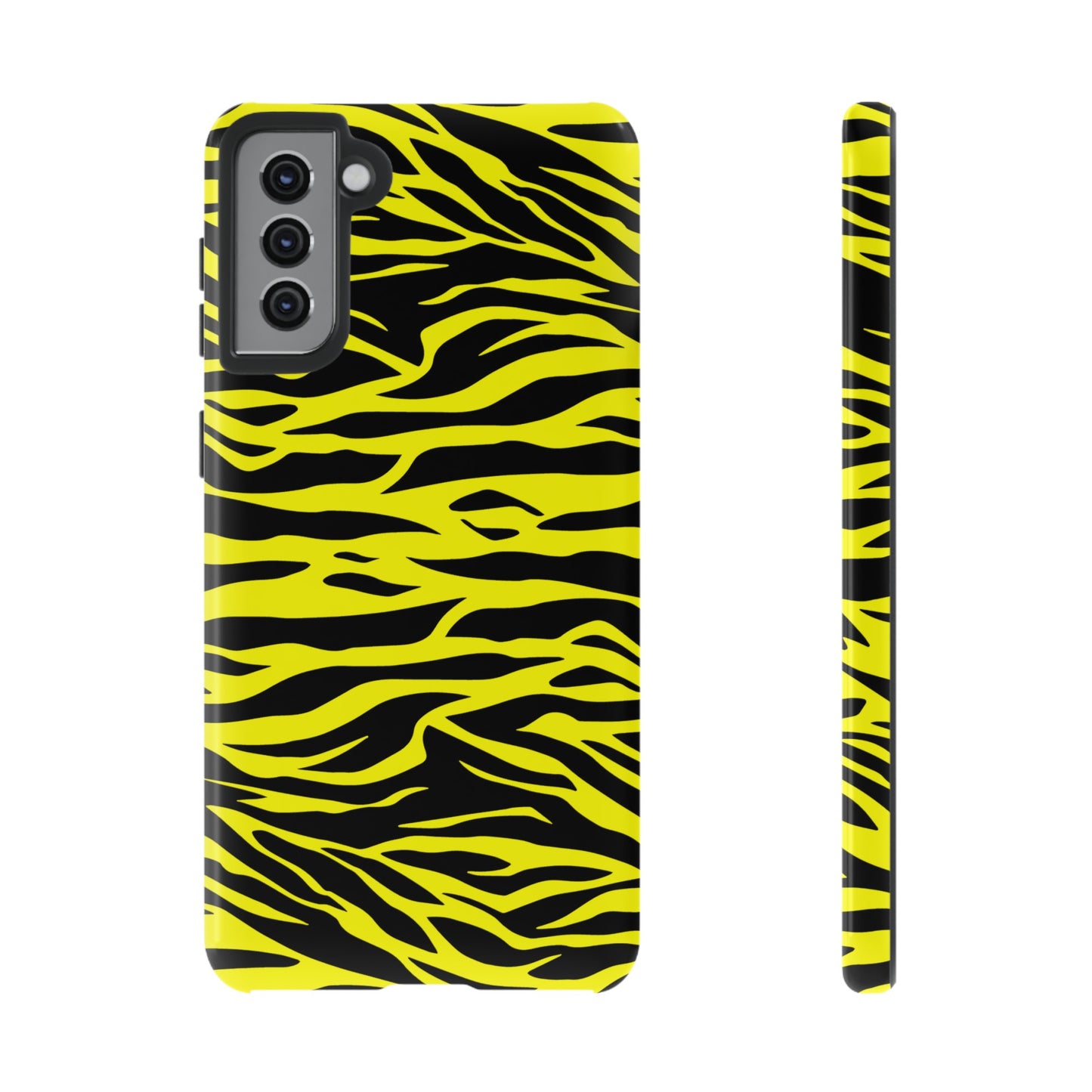 Yellow Cute Wild Tiger Print Pattern Tough Phone Case, Phone Case, JSCHAFFA.com