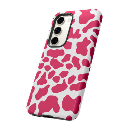 Pink Cow Print Cellphone Case iPhone Samsung Google, Phone Case, JSCHAFFA.com