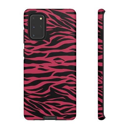 Viva Magenta Cute Wild Tiger Print Pattern Tough Phone Case, Phone Case, JSCHAFFA.com