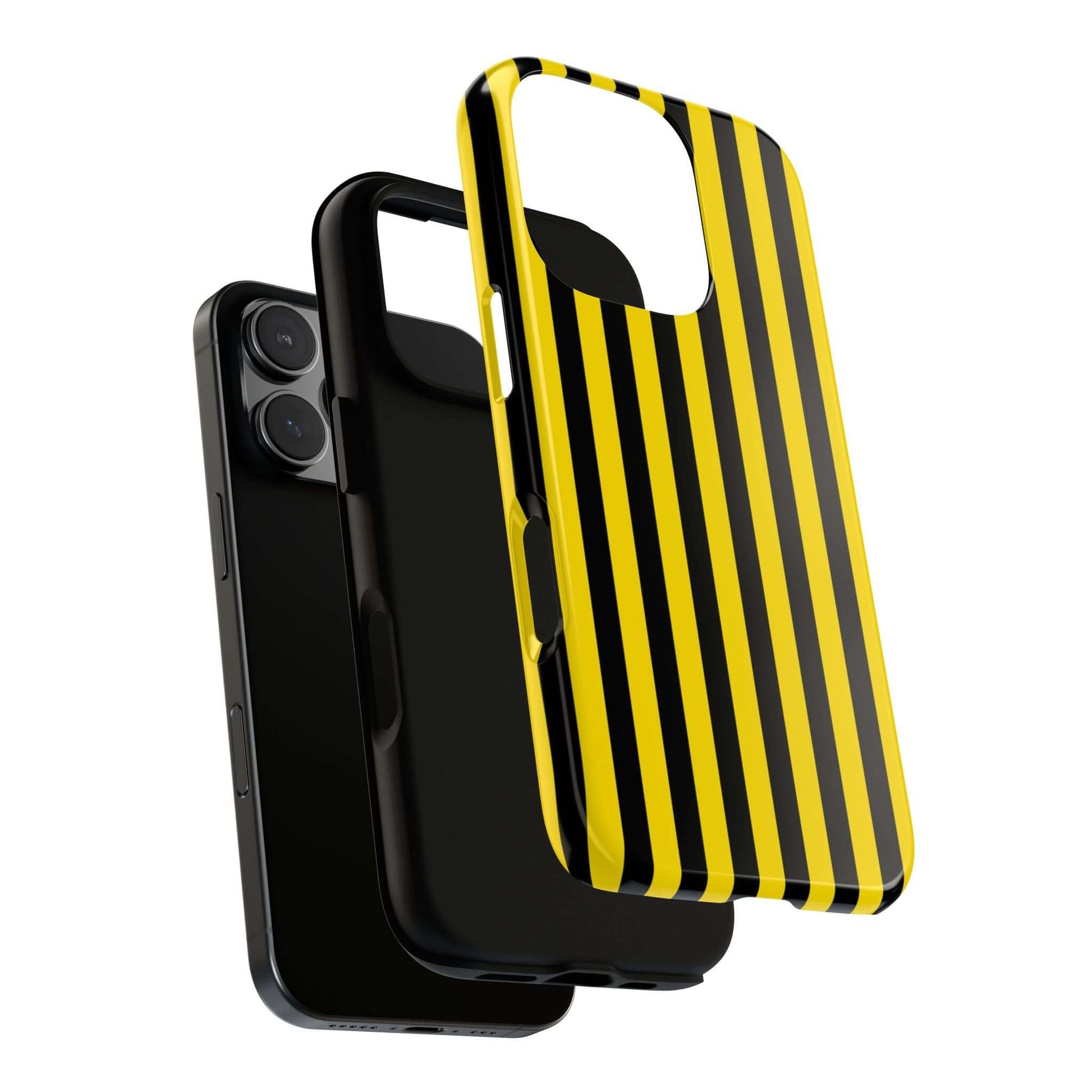 Yellow & Black Stripe Tough Case Phone Case for iPhone, Samsung, Google Mobile phones