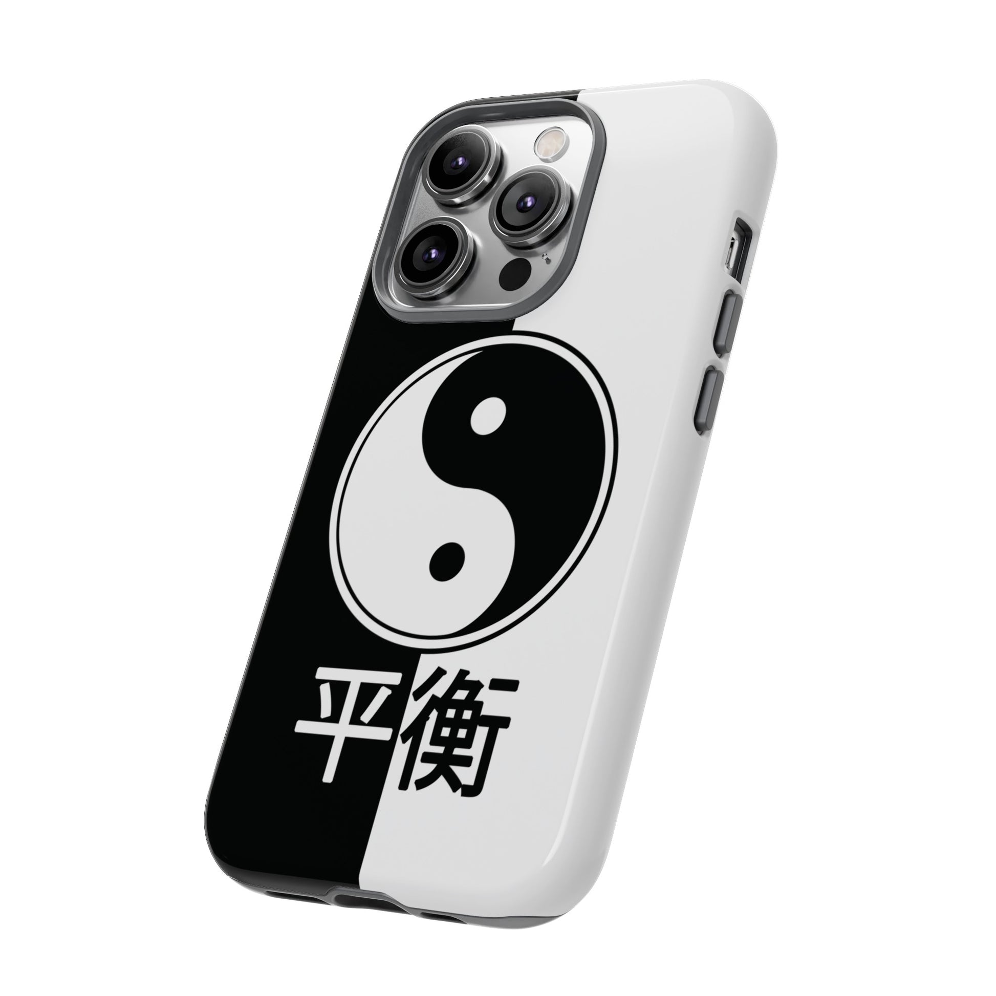 Yin Yang Balance Black White Tough Cell Phone Case, Phone Case, JSCHAFFA.com