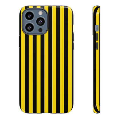 Yellow & Black Stripe Tough Case Phone Case for iPhone, Samsung, Google Mobile phones