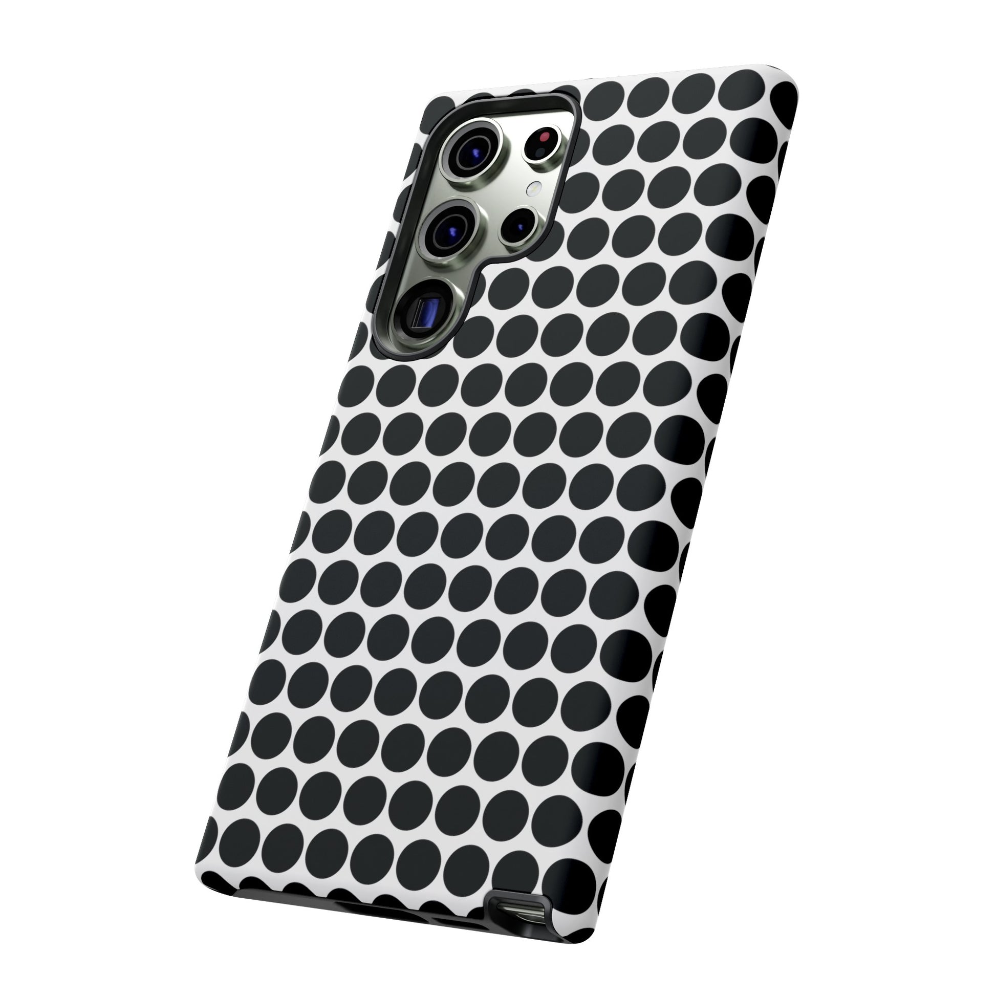 Cute Black White Polkadot Tough Case for iPhone, Samsung, Google, Phone Case, JSCHAFFA.com