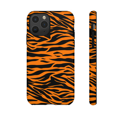 Orange Cute Wild Tiger Print Pattern Tough Phone Case., Phone Case, JSCHAFFA.com