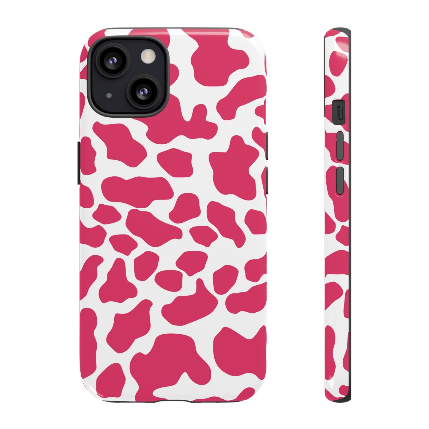 Pink Cow Print Cellphone Case iPhone Samsung Google, Phone Case, JSCHAFFA.com