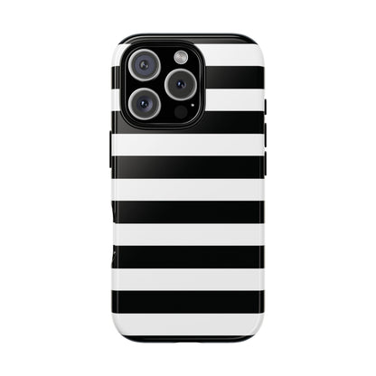 Black and White Stripe Tough Phone Case