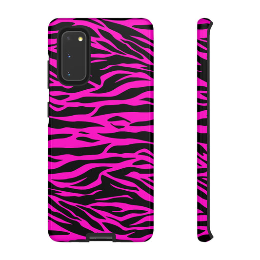 Pink Phone Case Tough Tiger Print