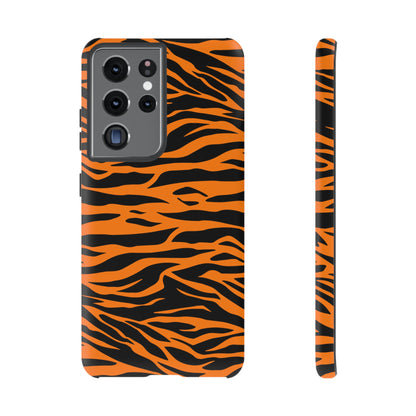 Orange Cute Wild Tiger Print Pattern Tough Phone Case., Phone Case, JSCHAFFA.com