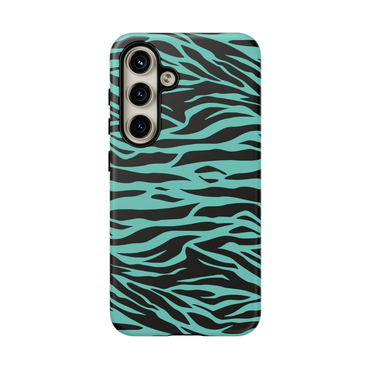 Aqua Cute Wild Tiger Print Pattern Tough Phone Case, Phone Case, JSCHAFFA.com