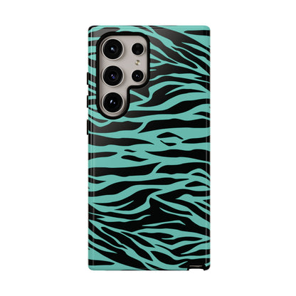 Aqua Cute Wild Tiger Print Pattern Tough Phone Case