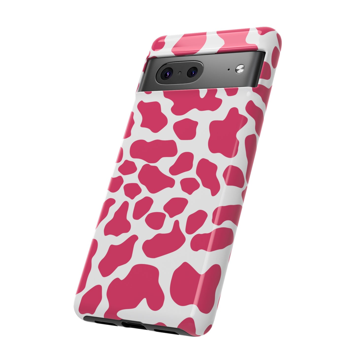 Pink Cow Print Cellphone Case iPhone Samsung Google, Phone Case, JSCHAFFA.com