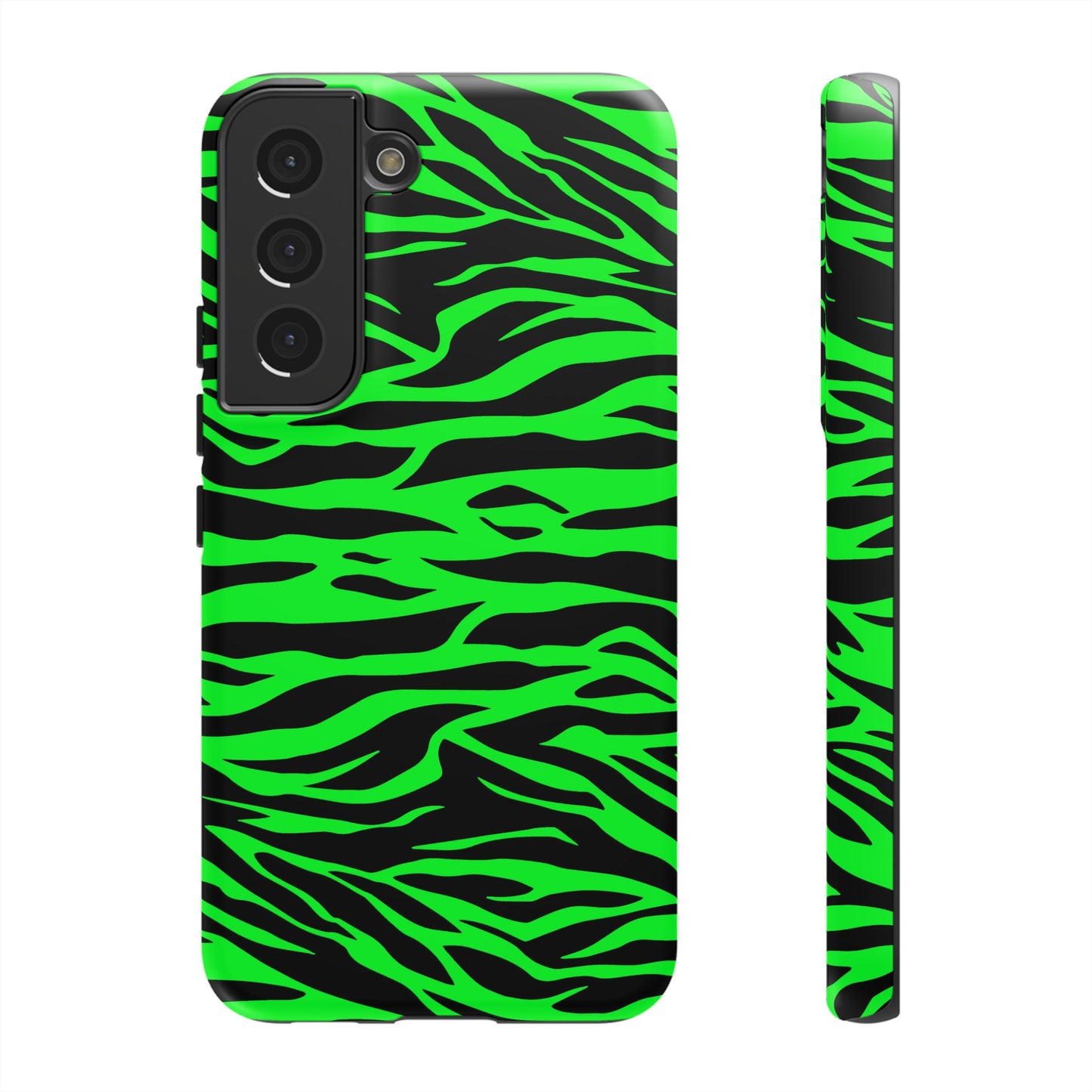 Green Cute Wild Tiger Print Pattern Tough Phone Case, Phone Case, JSCHAFFA.com