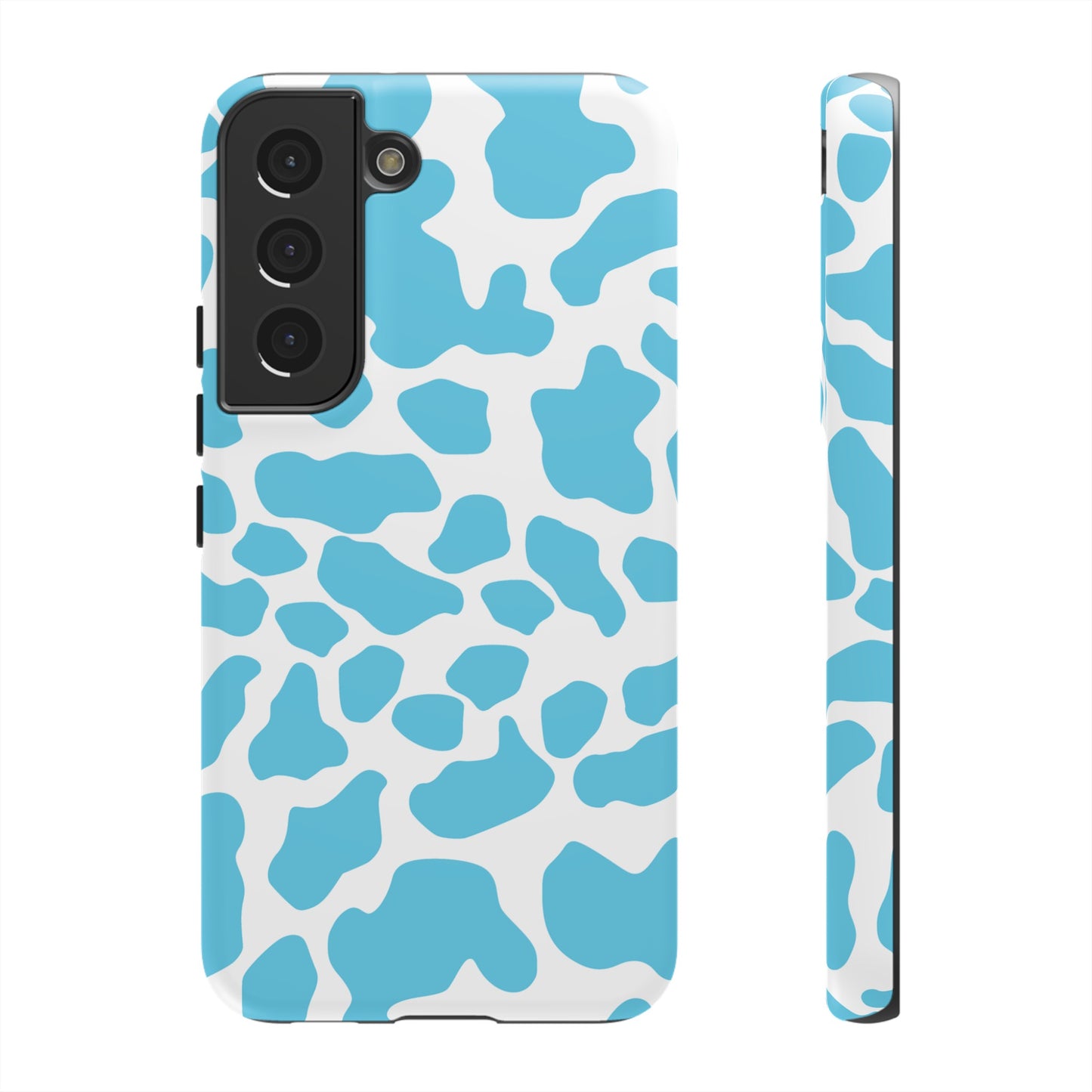 Blue Cow print phone case iPhone Samsung Google, Phone Case, JSCHAFFA.com