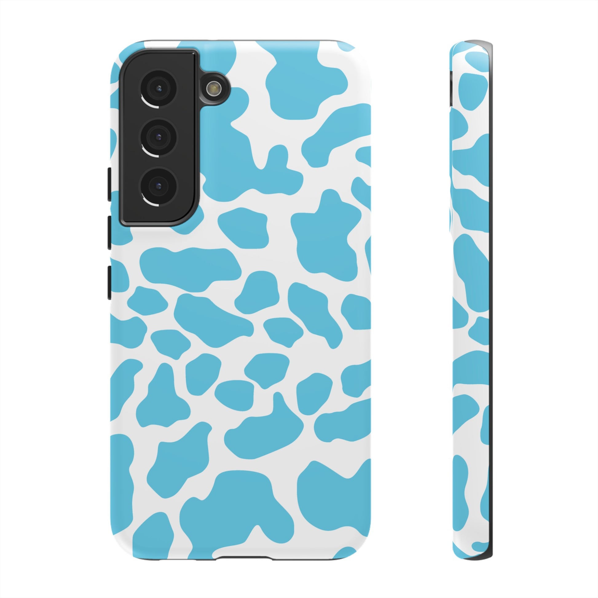 Blue Cow print phone case iPhone Samsung Google, Phone Case, JSCHAFFA.com