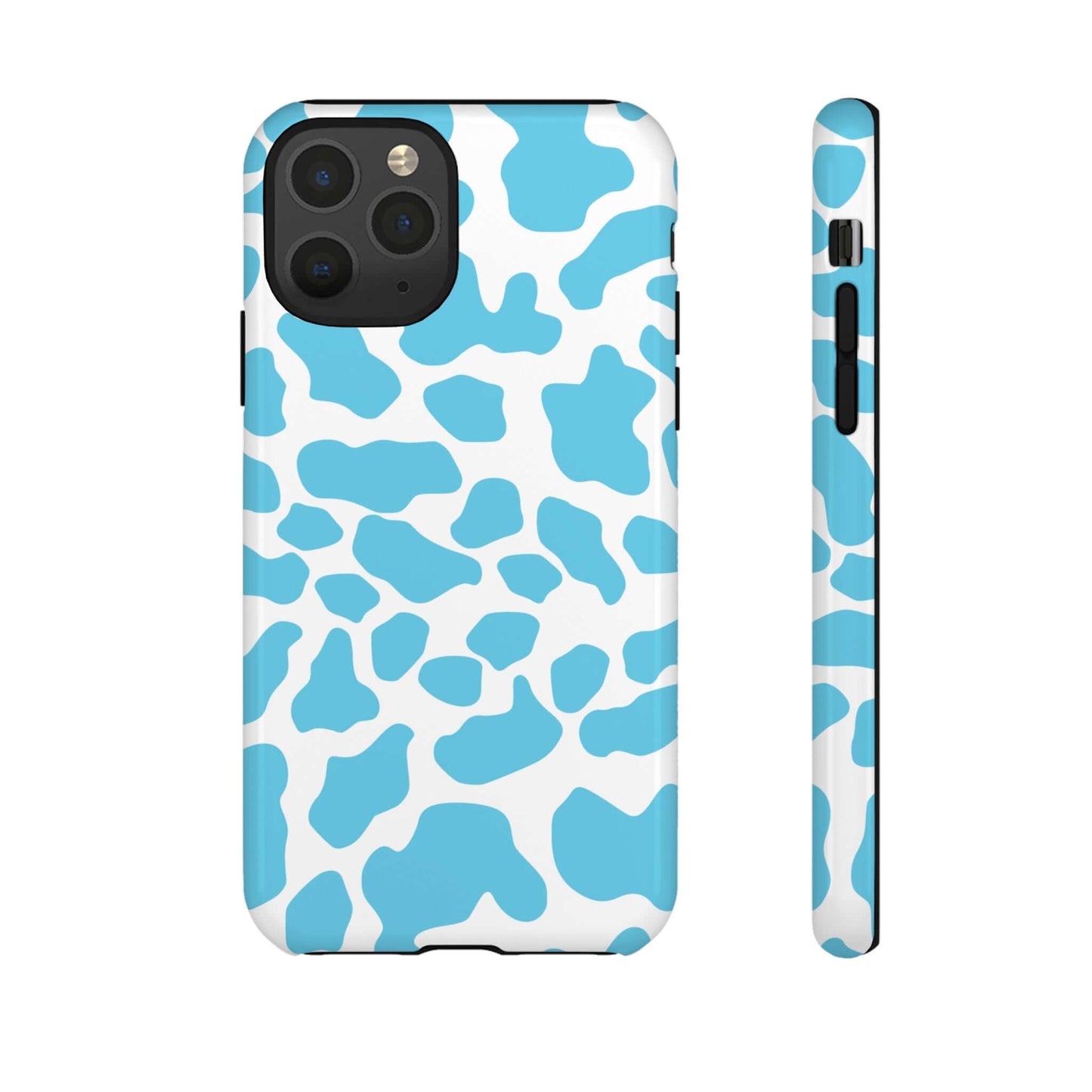 Blue Cow print phone case iPhone Samsung Google, Phone Case, JSCHAFFA.com