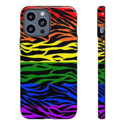 Pride LGBT Rainbow Discrete Tough Phone Case Tiger Print