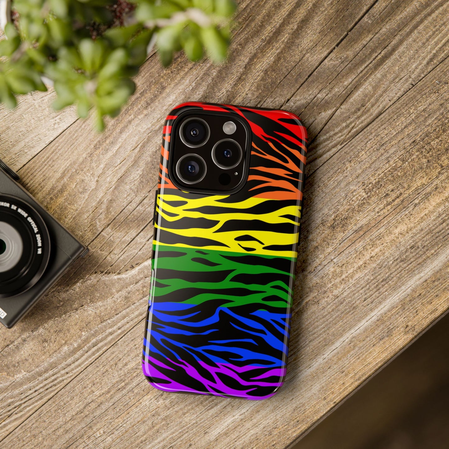 Pride LGBT Rainbow Discrete Tough Phone Case Tiger Print