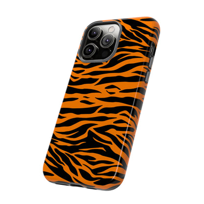 Orange Cute Wild Tiger Print Pattern Tough Phone Case., Phone Case, JSCHAFFA.com