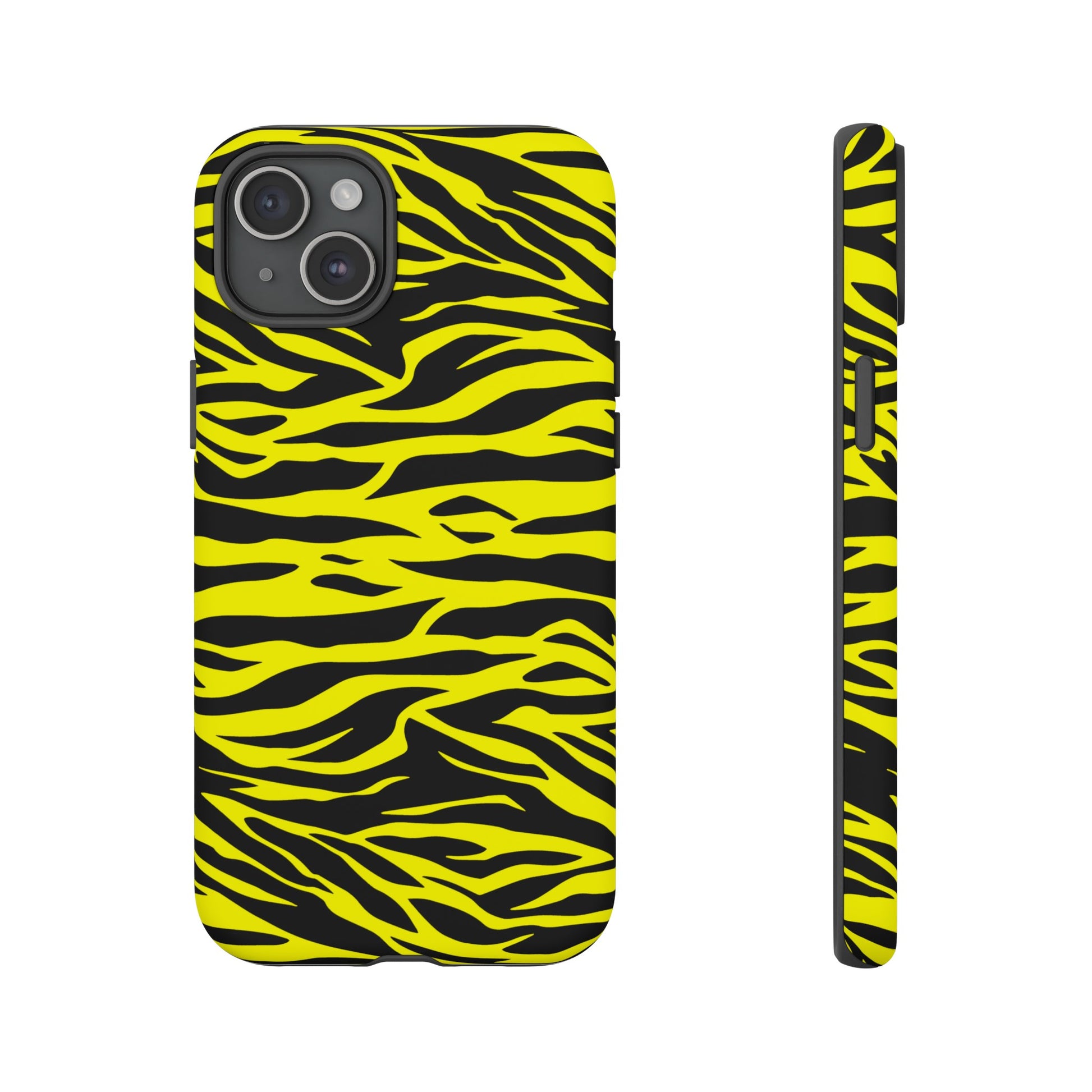 Yellow Cute Wild Tiger Print Pattern Tough Phone Case, Phone Case, JSCHAFFA.com