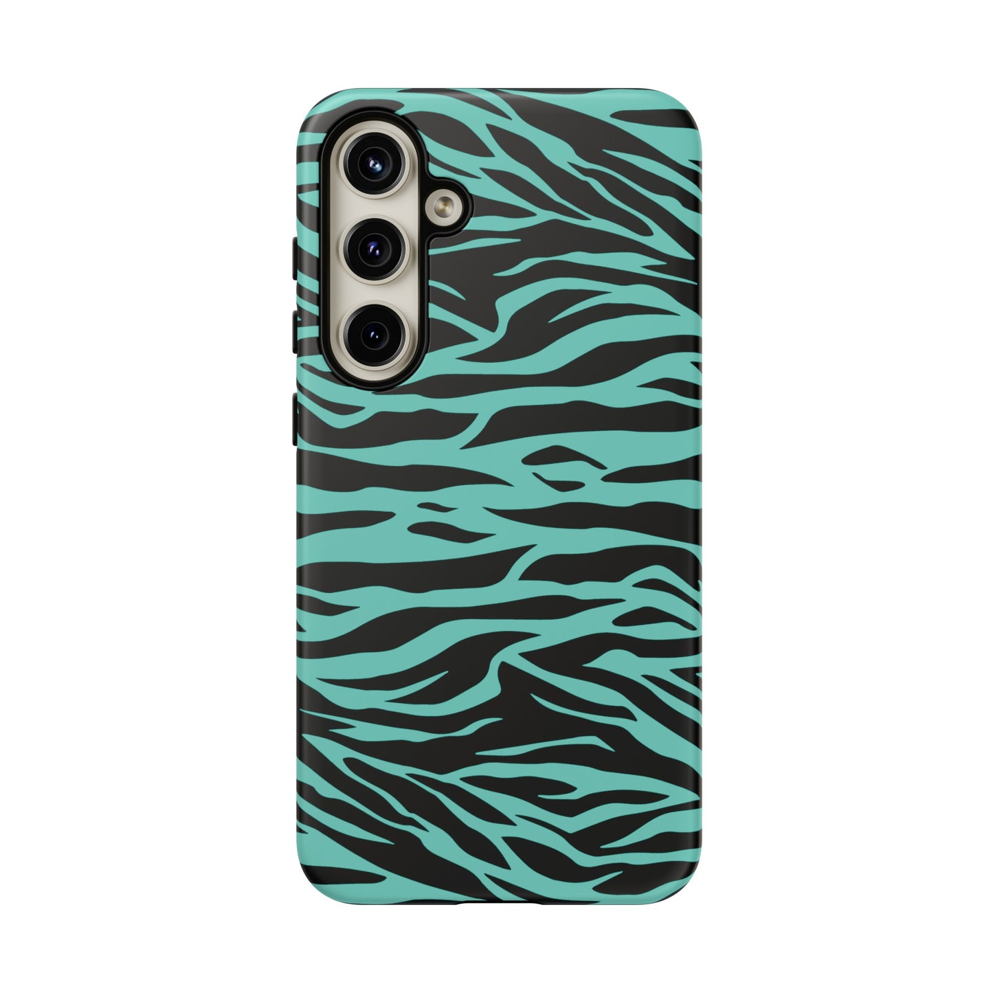 Aqua Cute Wild Tiger Print Pattern Tough Phone Case, Phone Case, JSCHAFFA.com