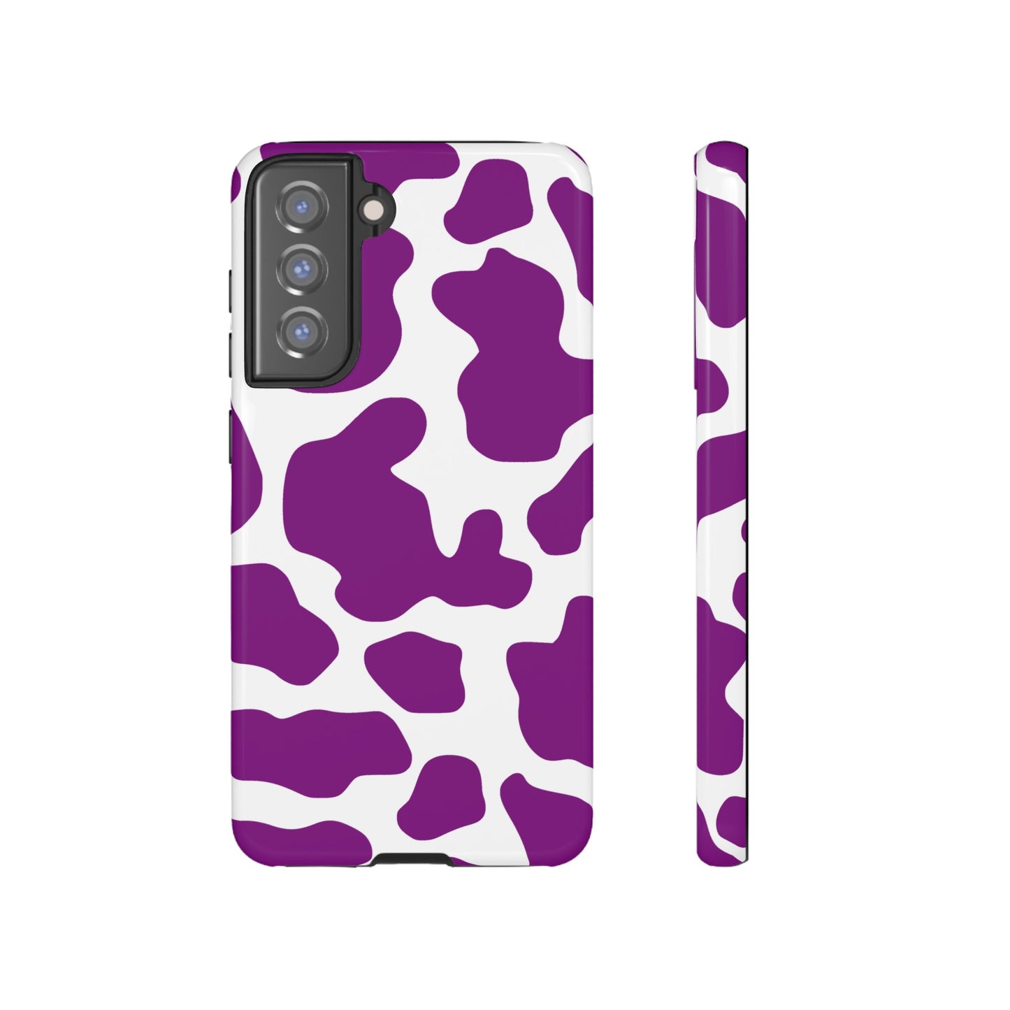 Purple Cow print phone Case iPhone Samsung Google, Phone Case, JSCHAFFA.com