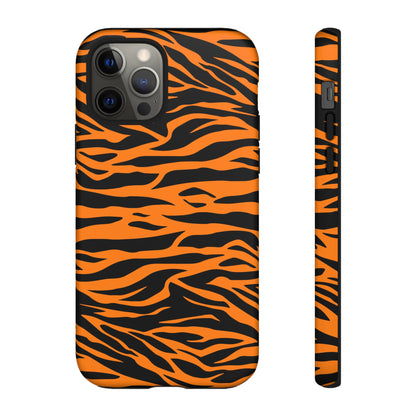 Orange Cute Wild Tiger Print Pattern Tough Phone Case., Phone Case, JSCHAFFA.com