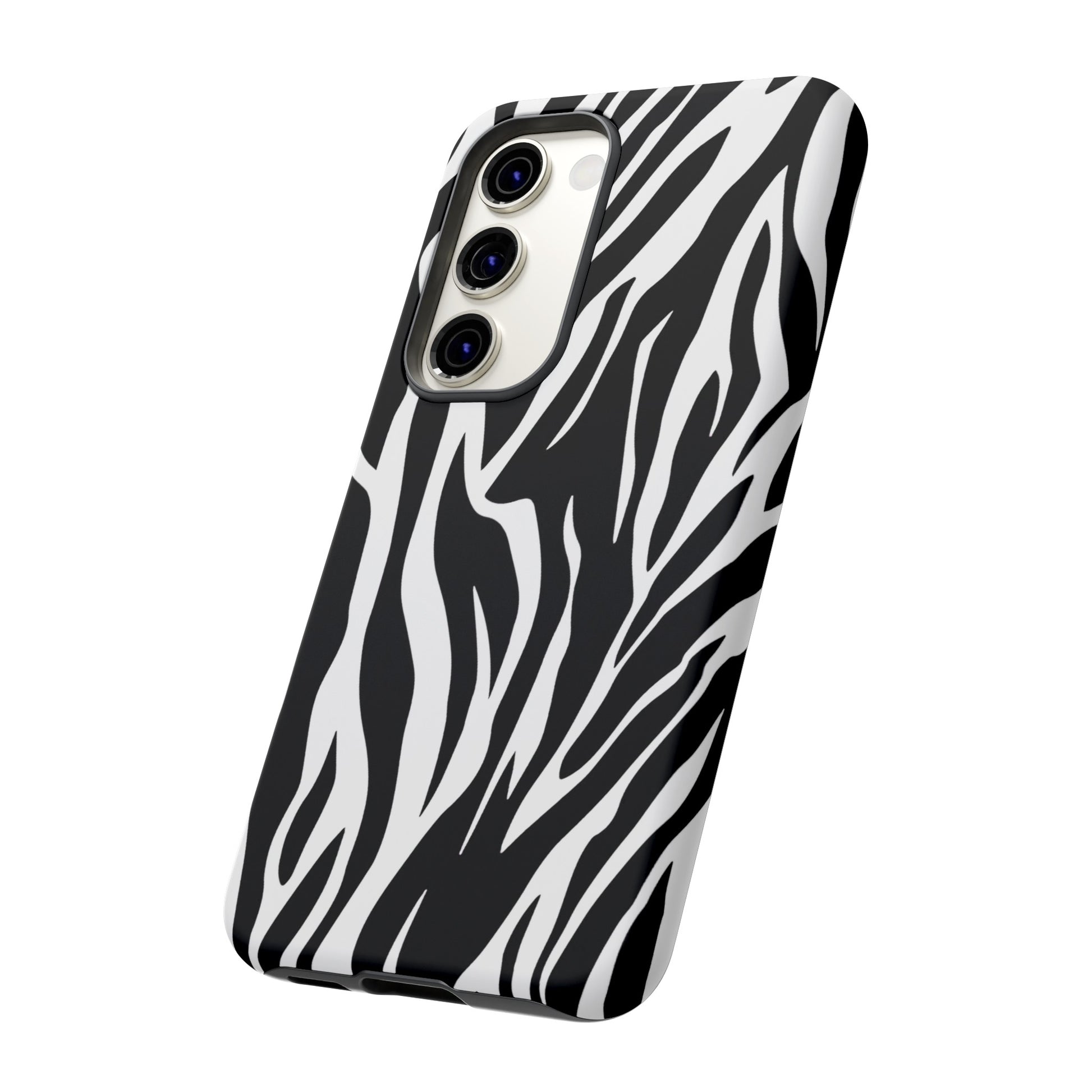 Black White Tiger Print Tough Case Cover for iPhone Samsung and Google phones., Phone Case, JSCHAFFA.com