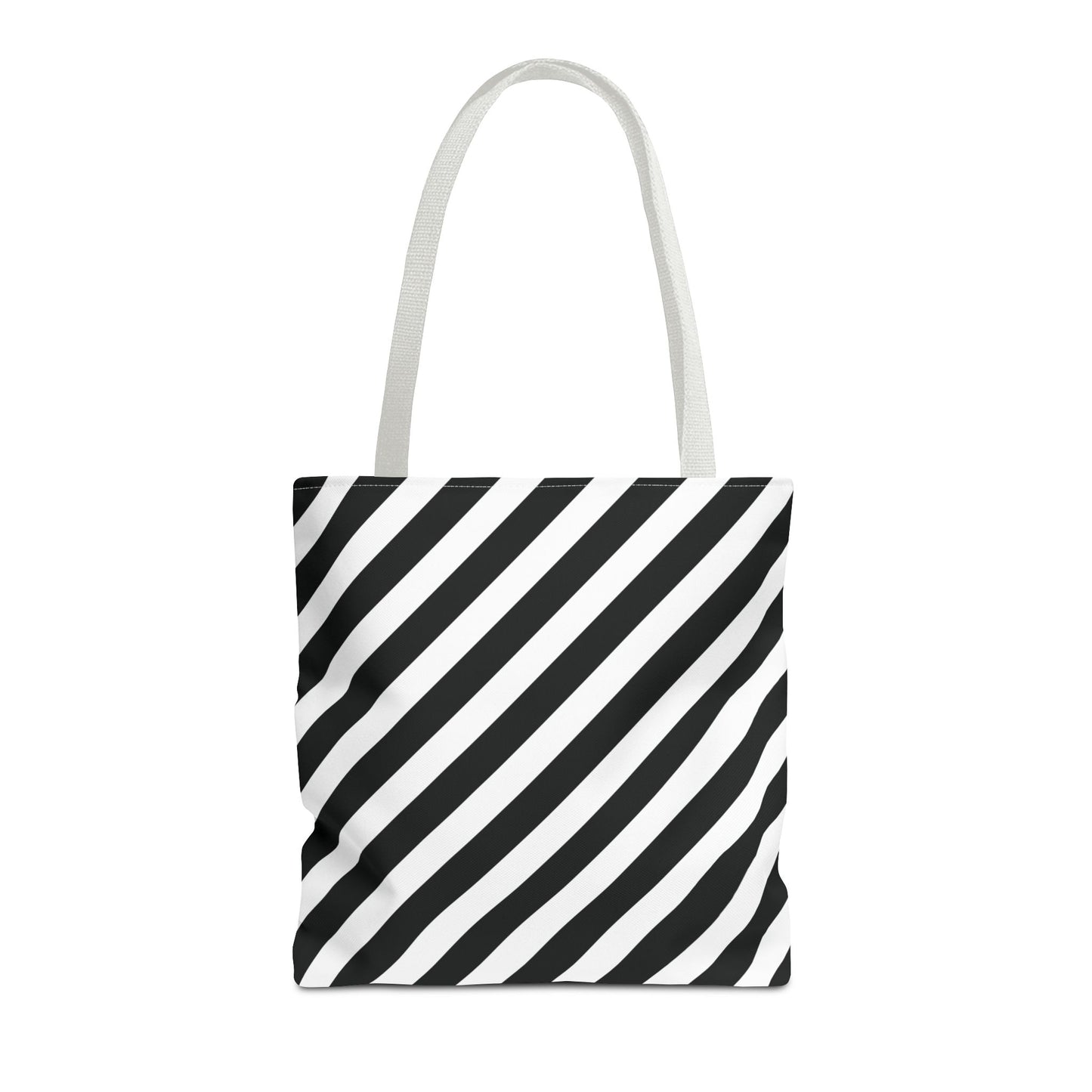 Monochrome Striped Tote Bag, Black and White Shoulder Bag, Patterned Grocery Bag, Geometric Market Tote, Stylish Canvas Tote