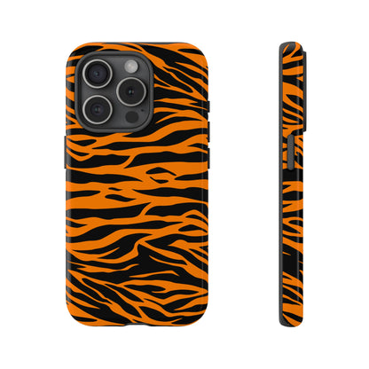 Orange Cute Wild Tiger Print Pattern Tough Phone Case., Phone Case, JSCHAFFA.com