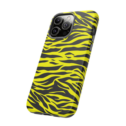 Yellow Cute Wild Tiger Print Pattern Tough Phone Case, Phone Case, JSCHAFFA.com