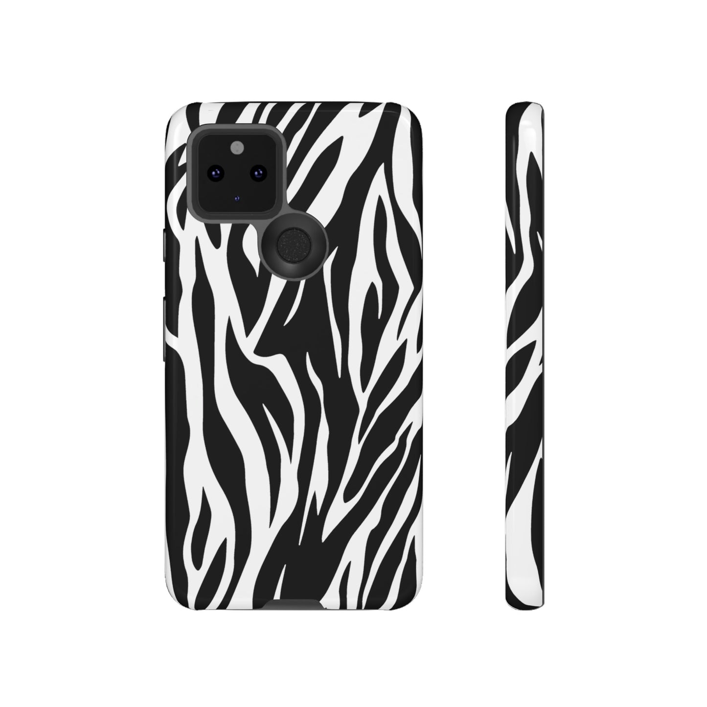 Black White Tiger Print Tough Case Cover for iPhone Samsung and Google phones., Phone Case, JSCHAFFA.com