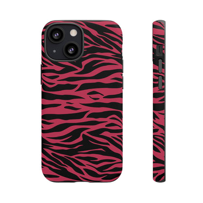 Viva Magenta Cute Wild Tiger Print Pattern Tough Phone Case, Phone Case, JSCHAFFA.com