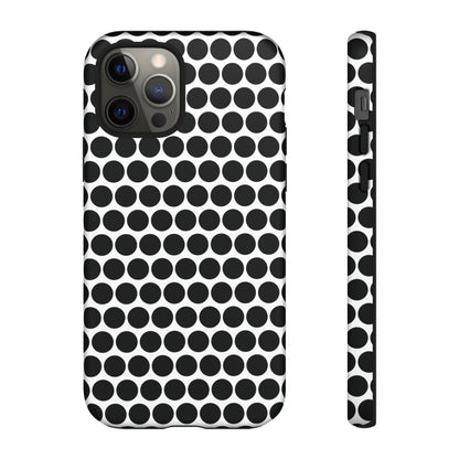 Cute Black White Polkadot Tough Case for iPhone, Samsung, Google, Phone Case, JSCHAFFA.com