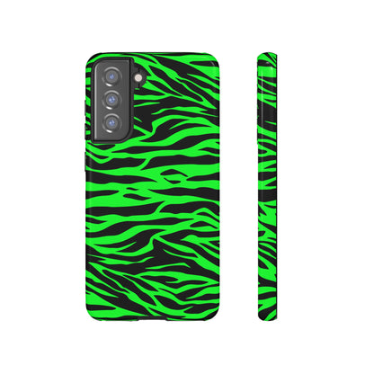 Green Cute Wild Tiger Print Pattern Tough Phone Case, Phone Case, JSCHAFFA.com