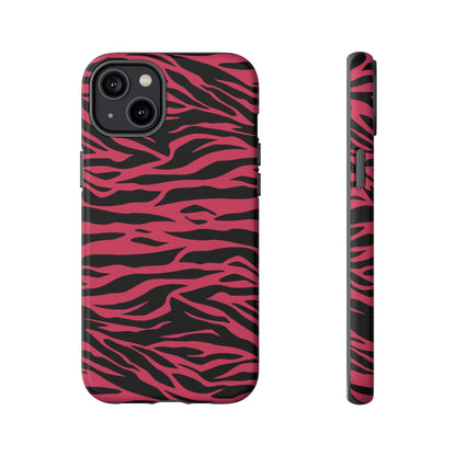 Viva Magenta Cute Wild Tiger Print Pattern Tough Phone Case, Phone Case, JSCHAFFA.com